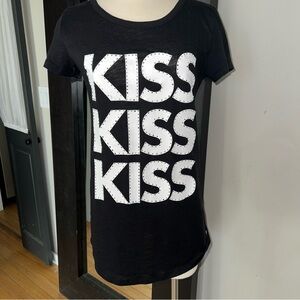 Victoria’s Secret PINK Black Sequin “KISS” Pajama Dress/Shirt – Size Small